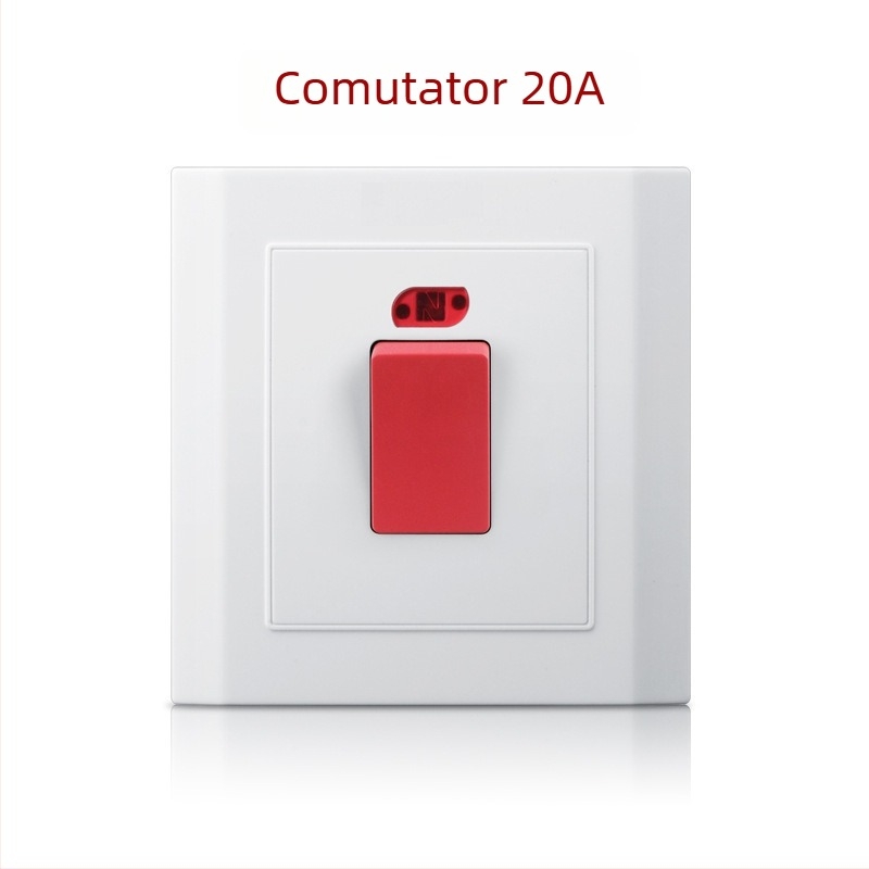  întrerupător de perete cu cadru curbat și indicator, 20A/45A – pentru boiler de apă fierbinte și aer condiționat