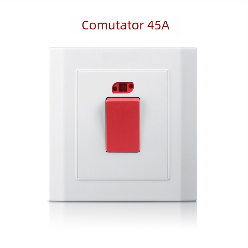  întrerupător de perete cu cadru curbat și indicator, 20A/45A – pentru boiler de apă fierbinte și aer condiționat