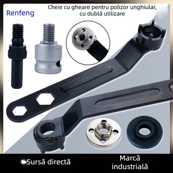 Cheie pentru polizor unghiular cu patru gheare – dublă funcție, demontare îngroșată, reglabilă, cheie polivalenta pentru polisare