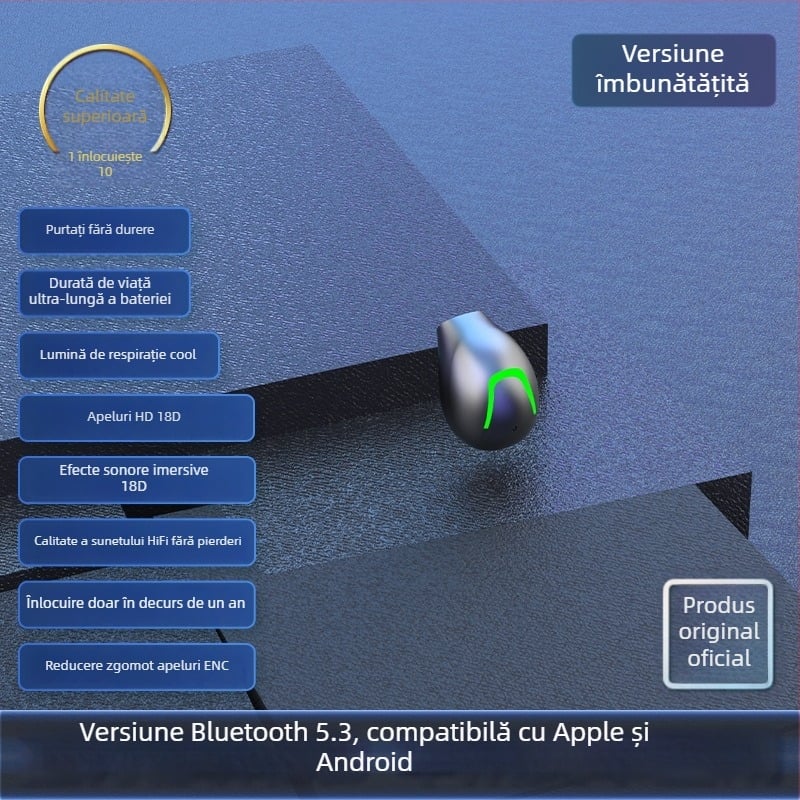 MINI21 Căști Bluetooth mini, compacte, invizibile, pentru o ureche în alergare și sport, sunet de înaltă calitate, model 2025