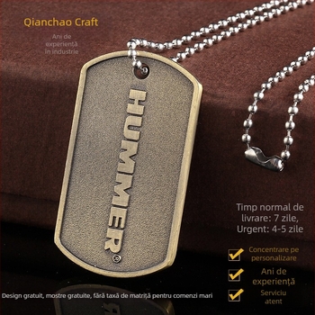 Etichetă metalică pentru câine cu gravură personalizată – pandantiv pentru zgardă din aliaj de zinc
