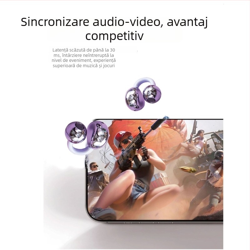 Căști cu conducție osoasă, clip pentru ureche, Bluetooth, stereo, fără fir CA-158