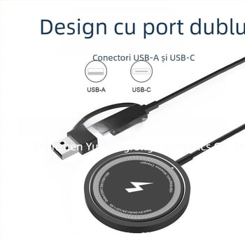 Încărcător wireless din aliaj de aluminiu pentru iPhone, încărcare magnetică de 15W
