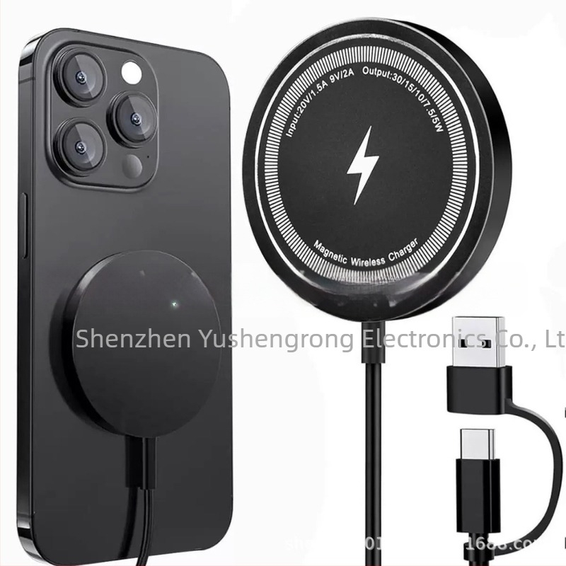 Încărcător wireless din aliaj de aluminiu pentru iPhone, încărcare magnetică de 15W