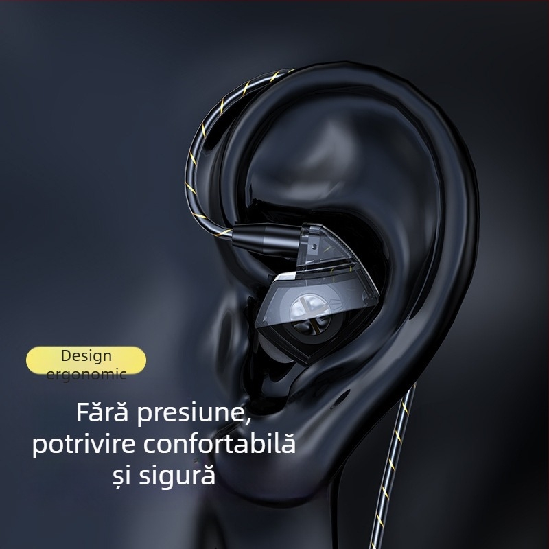 2020 Căști In-Ear cu control prin cablu, bas puternic, microfon, pentru sport și gaming, Hi-Fi