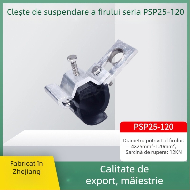 Zhikeng'an Clemă de agățare pentru cabluri 25–120, pentru cabluri aeriene izolate de alimentare și optice, din aluminiu