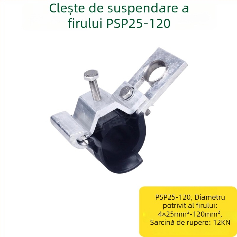 Zhikeng'an Clemă de agățare pentru cabluri 25–120, pentru cabluri aeriene izolate de alimentare și optice, din aluminiu