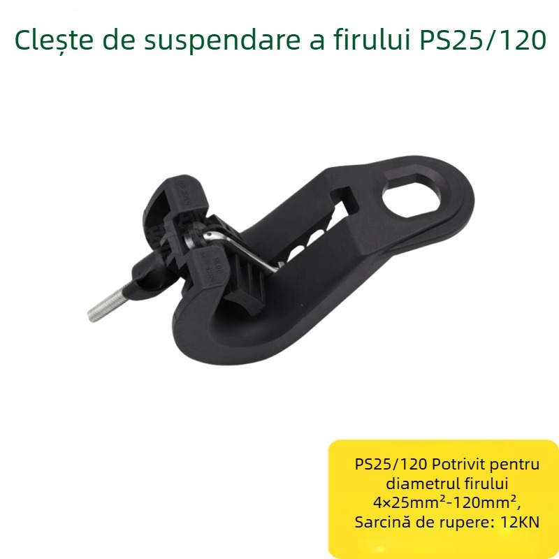 Zhikeng'an Clemă de agățare pentru cabluri 25–120, pentru cabluri aeriene izolate de alimentare și optice, din aluminiu