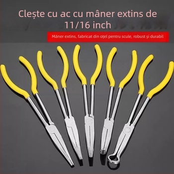 Clește cu nas subțire, 11 inci, lung, cu nas curbat, din oțel de precizie
