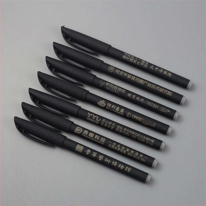 Stilou de gel cu gravură gratuită, stilou de semnătură pentru birou, versiune neagră cu fibră de carbon pentru caligrafie de afaceri