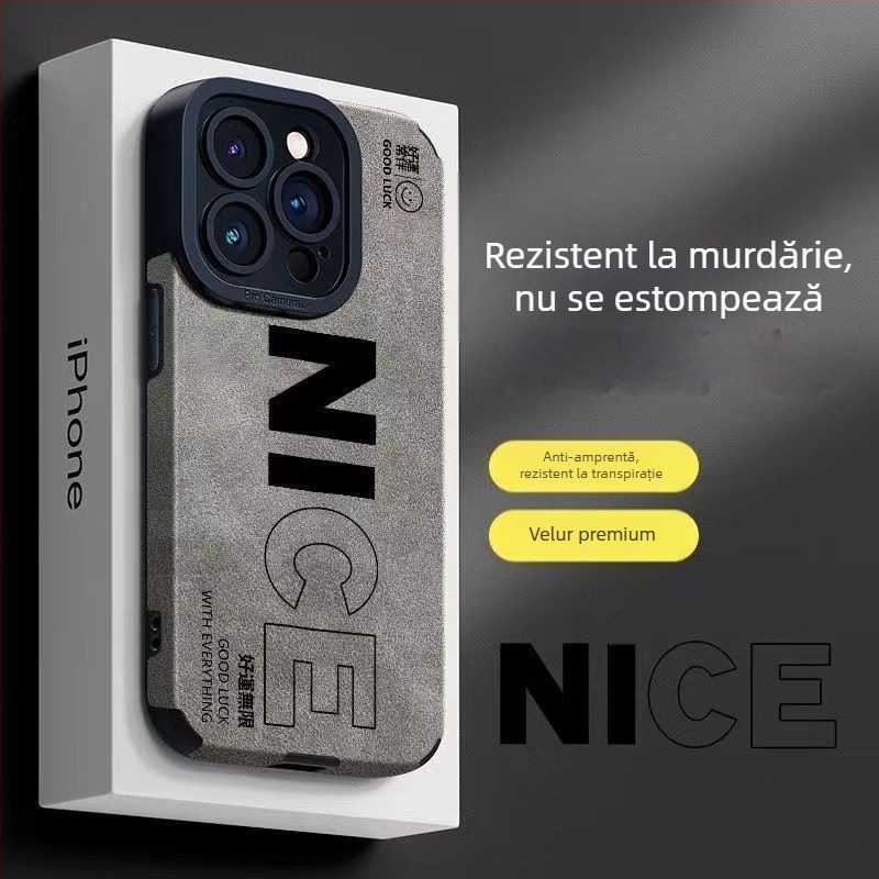 Husă din piele velur pentru iPhone 14 Pro Max, stil Ins, de înaltă calitate