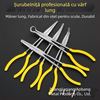 Clește de tip O, 11 inch, pentru cabluri auto, nas extins, vârf ascuțit, unghiuri de 45° și 90°
