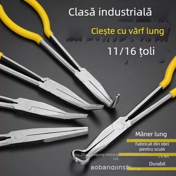 Clește de tip O, 11 inch, pentru cabluri auto, nas extins, vârf ascuțit, unghiuri de 45° și 90°