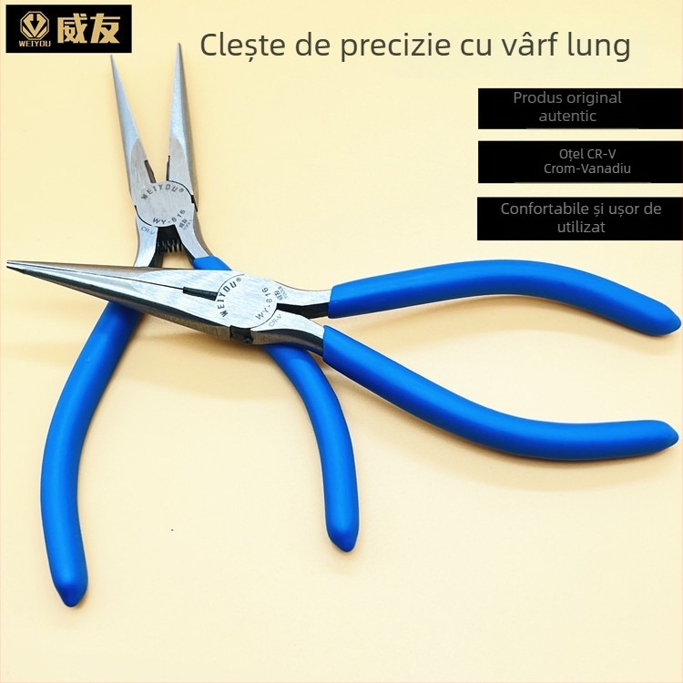 Weiyou WY-616F Clește pentru electricieni, nas ascuțit, multifuncțional, 6 inch, mâner anti-alunecare