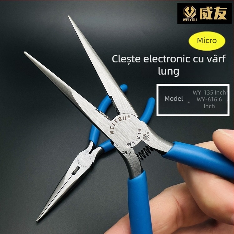 Weiyou WY-616F Clește pentru electricieni, nas ascuțit, multifuncțional, 6 inch, mâner anti-alunecare