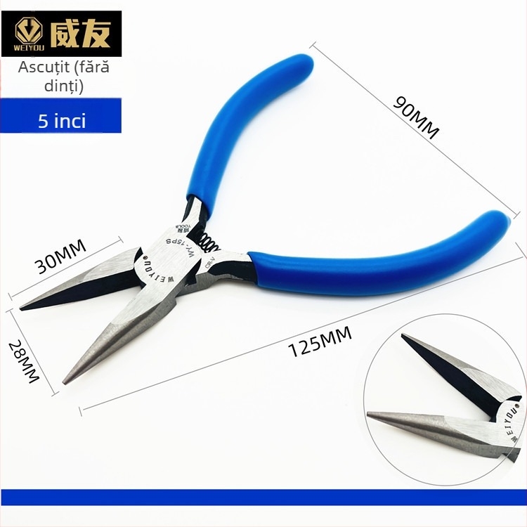 Weiyou WY-616F Clește pentru electricieni, nas ascuțit, multifuncțional, 6 inch, mâner anti-alunecare