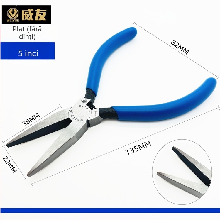 Weiyou WY-616F Clește pentru electricieni, nas ascuțit, multifuncțional, 6 inch, mâner anti-alunecare