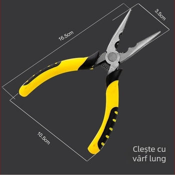 Clește cu nas subțire, din oțel crom-vanadiu, 6 și 8 inch, portabile, pentru dezizolarea cablurilor