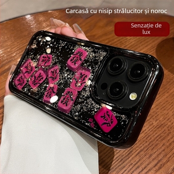 Carcasă Fortune Quicksand pentru iPhone 15, model nou 2025, senzație de lux ușor