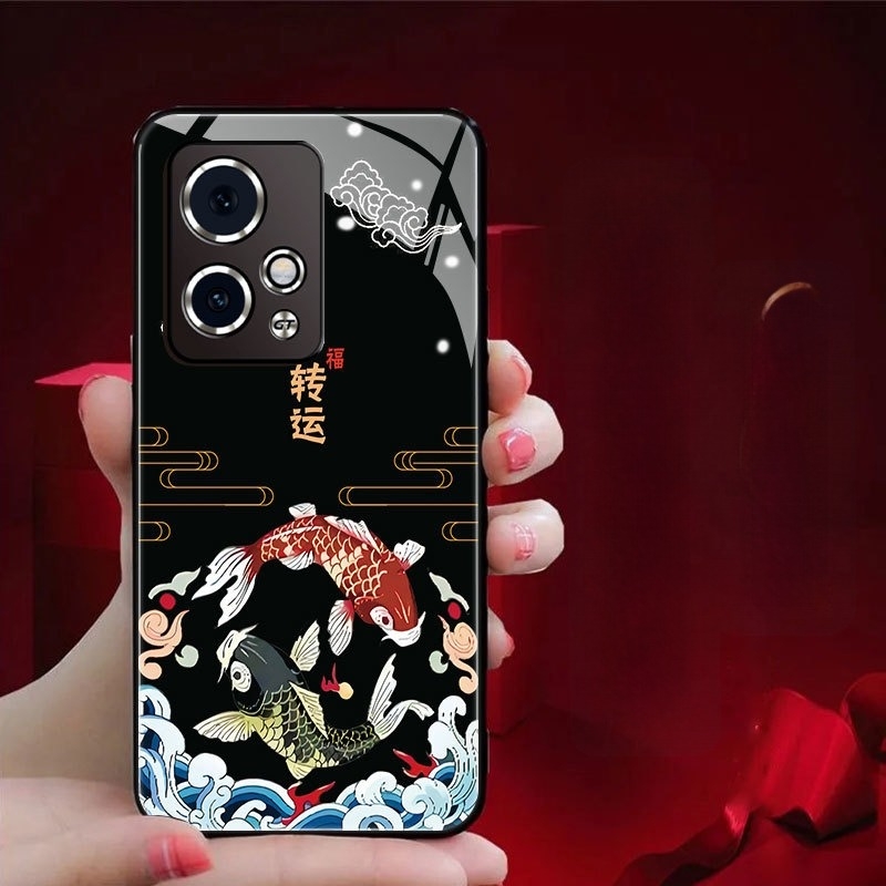 Carcasă din sticlă pentru Honor 90 GT, acoperire totală, design masculin, stil chinezesc, text modern, protecție la cădere