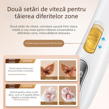 Trimmer electric automat pentru părul de pe lăbuțele pisicii, cu afișaj LED