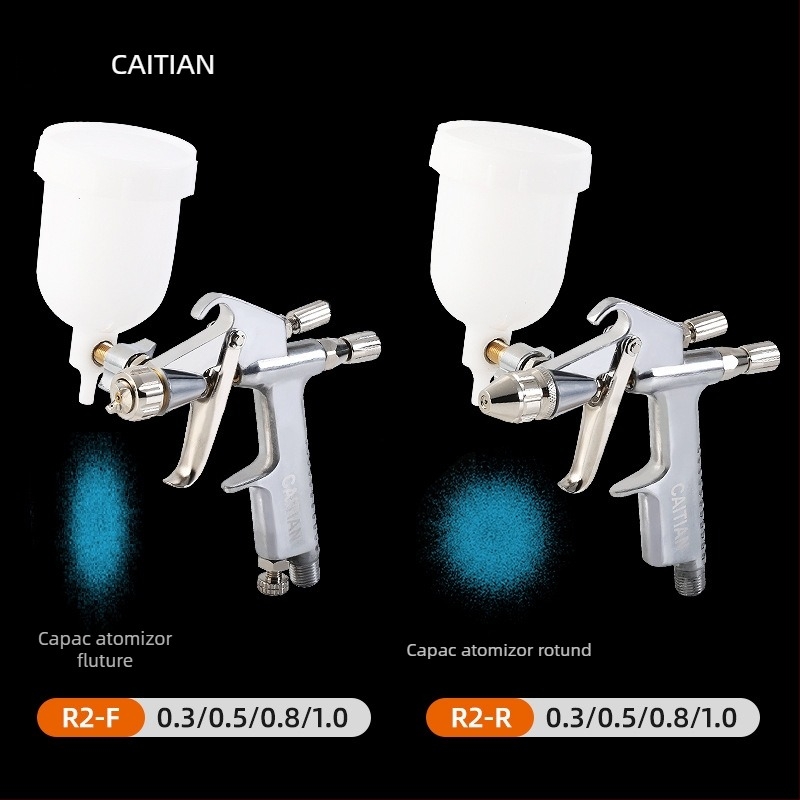 Pistol de pulverizare mini F2/R2 cu duză de 0,5 mm pentru reparații la piele în zone mici