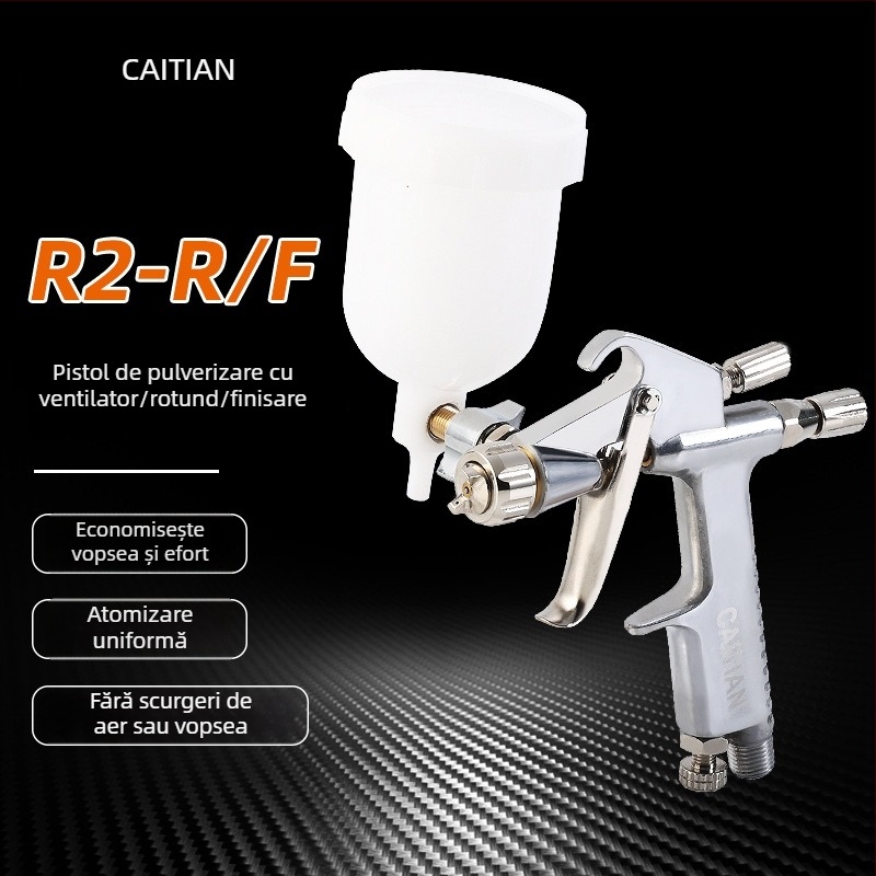 Pistol de pulverizare mini F2/R2 cu duză de 0,5 mm pentru reparații la piele în zone mici