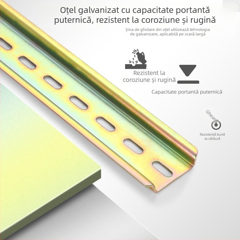 Bloc terminal pe șină C45 cu întrerupător, din aluminiu și fier, montaj pe șină 35 mm
