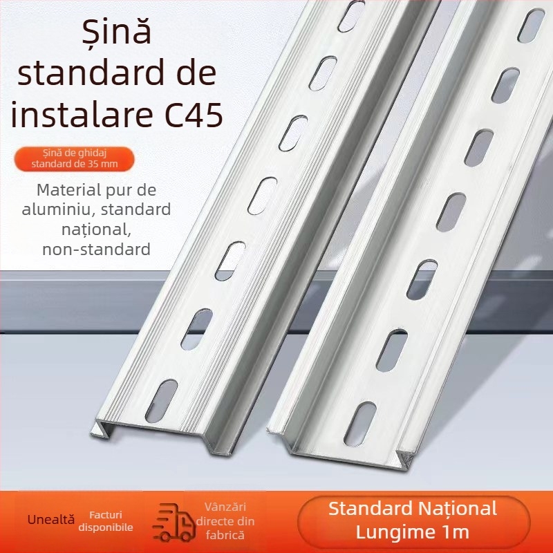 Bloc terminal pe șină C45 cu întrerupător, din aluminiu și fier, montaj pe șină 35 mm