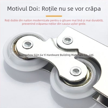 Rola cu două roți pentru uși de dulap glisante, sarcină mare, rulment 608