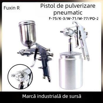 Pistolă pneumatică de pulverizare W71 cu W77, latex cu atomizare înaltă pentru mobilier, vas inferior F75