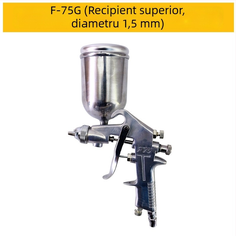 Pistolă pneumatică de pulverizare W71 cu W77, latex cu atomizare înaltă pentru mobilier, vas inferior F75