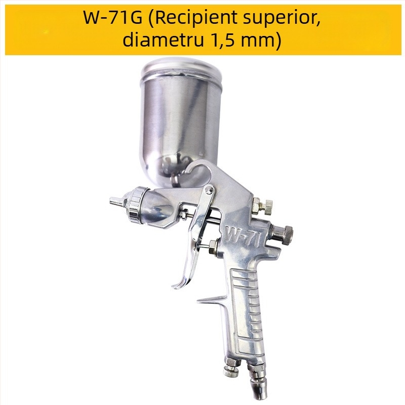 Pistolă pneumatică de pulverizare W71 cu W77, latex cu atomizare înaltă pentru mobilier, vas inferior F75