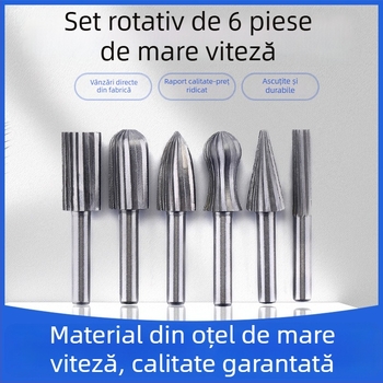 Set de 6 bururi rotative din oțel rapid pentru prelucrarea lemnului și a metalelor