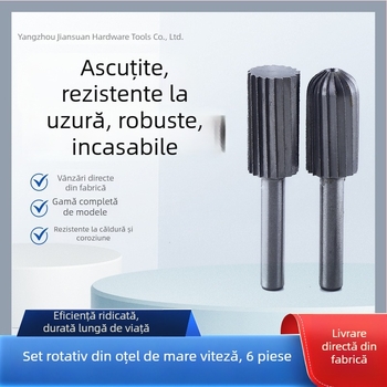 Set de 6 bururi rotative din oțel rapid pentru prelucrarea lemnului și a metalelor