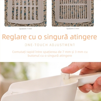 Lingură de nisip pentru pisici, din plastic, reglabilă, cu două găuri, pentru nisip de tofu și bentonită