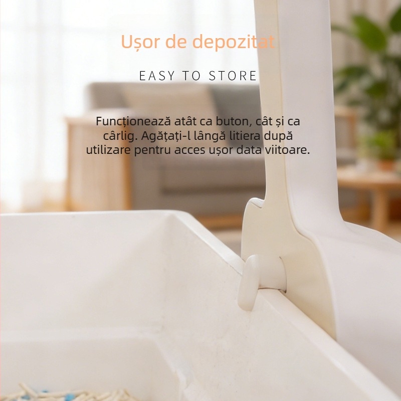 Lingură de nisip pentru pisici, din plastic, reglabilă, cu două găuri, pentru nisip de tofu și bentonită