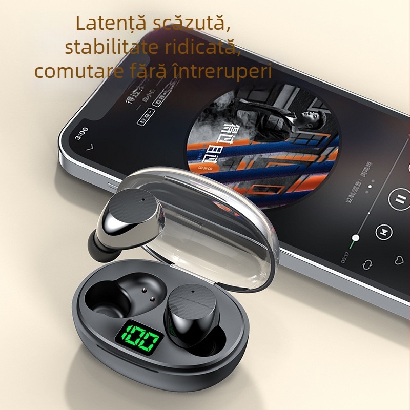 Căști wireless in-ear Bluetooth, baterie mare, autonomie îndelungată, anulare a zgomotului pentru gaming