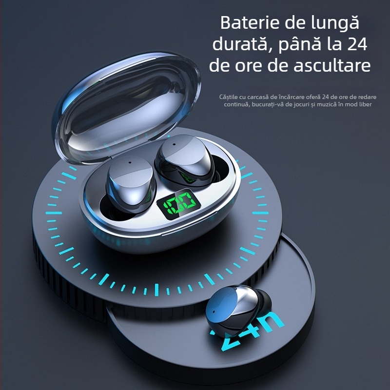 Căști wireless in-ear Bluetooth, baterie mare, autonomie îndelungată, anulare a zgomotului pentru gaming