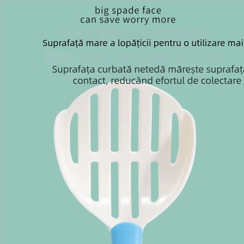 Lingură pentru nisip de pisică tofu cu filtrare instantă, din plastic bicolor, instrument de curățare pentru animale de companie