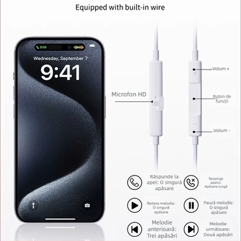 Adaptor Lightning către Type-C 2 în 1 pentru căști cu fir pentru iPhone 15 — sunet digital, apeluri și jocuri