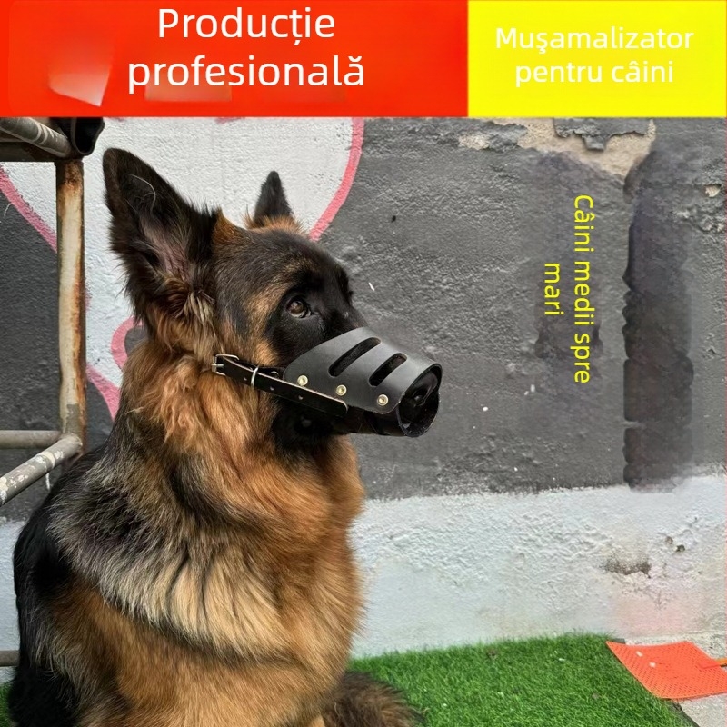 Bot pentru câini din piele de vită, pentru câini de talie medie și mare, anti-lătrat, anti-mușcături, accesorii pentru animale de companie