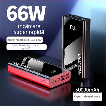 Baterie externă de 66W cu încărcare rapidă, capacitate 50000mAh, cu mai multe porturi USB pentru exterior, personalizabilă