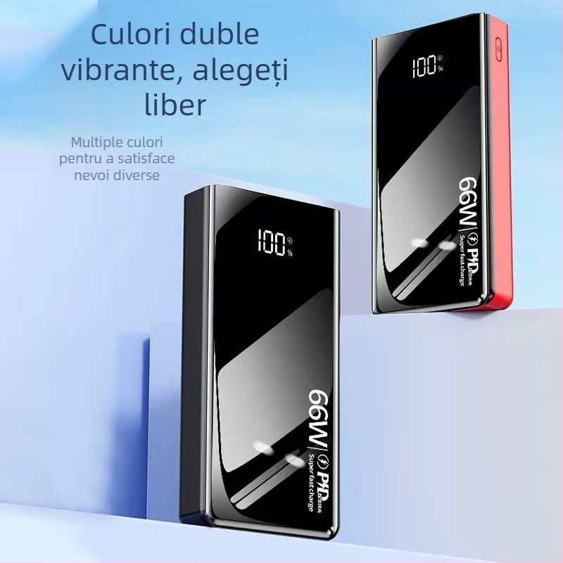 Baterie externă de 66W cu încărcare rapidă, capacitate 50000mAh, cu mai multe porturi USB pentru exterior, personalizabilă