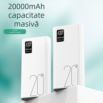 Baterie externă 20000mAh, încărcare rapidă bidirecțională 22.5W, afișaj digital și personalizare KC