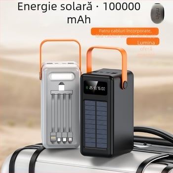 Baterie portabilă solară pentru camping în aer liber, încărcare rapidă, personalizabilă, PD3.0, 22.5W, 10000mAh