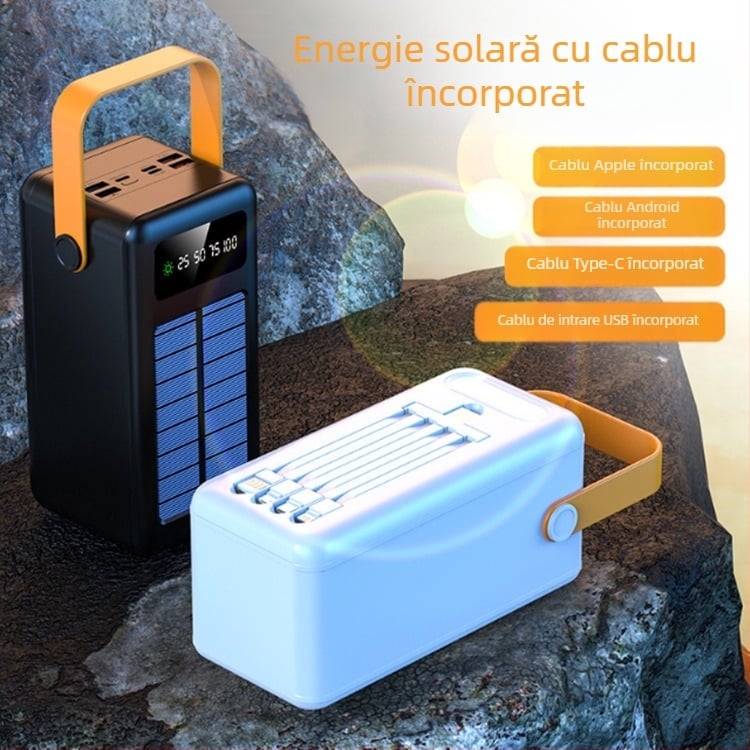 Baterie portabilă solară pentru camping în aer liber, încărcare rapidă, personalizabilă, PD3.0, 22.5W, 10000mAh