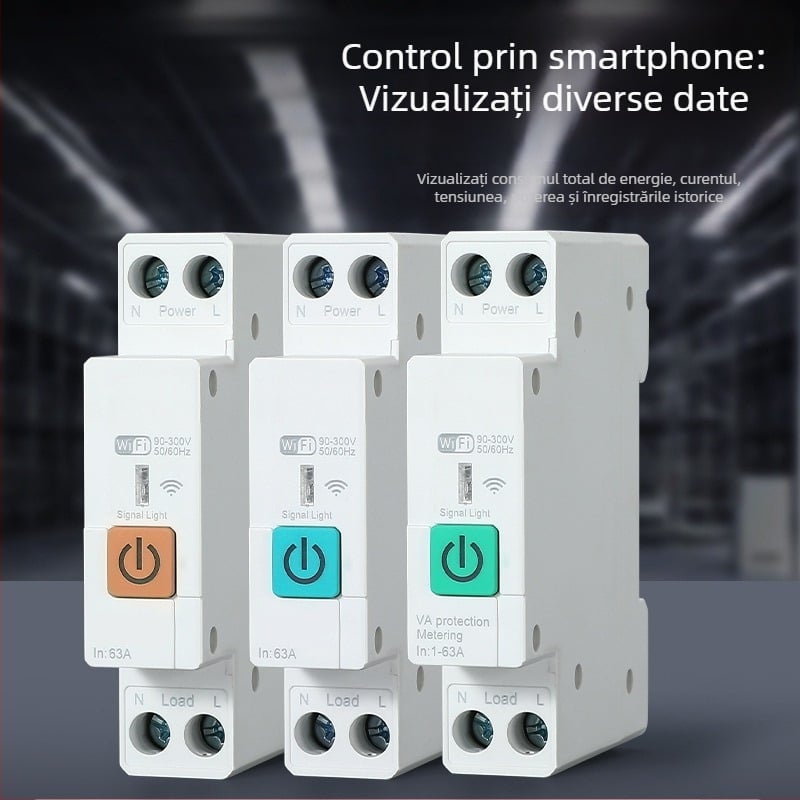 Comutator Zigbee inteligent cu întrerupător Wi‑Fi, control de la distanță și monitorizare temporizată a consumului de energie
