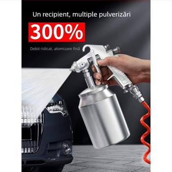 Pistol pneumatic de vopsire cu recipient de pulverizare – pentru uz casnic, vopsea latex mică pentru pereți și modele de mașini, pulverizare automată