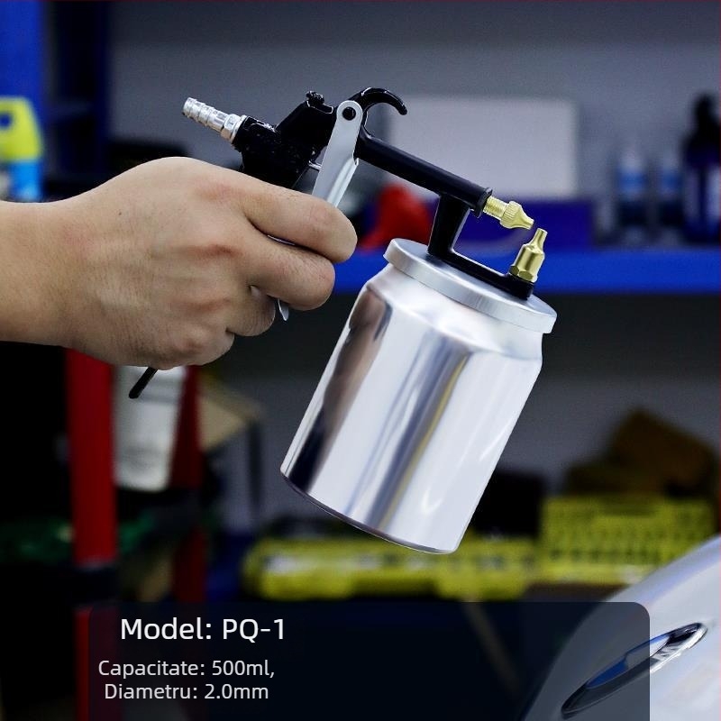 Pistol pneumatic de vopsire cu recipient de pulverizare – pentru uz casnic, vopsea latex mică pentru pereți și modele de mașini, pulverizare automată